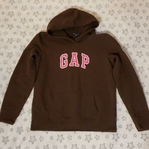 3/$20 Gap Brown & Pink Stretch Logo Hoodie Medium
